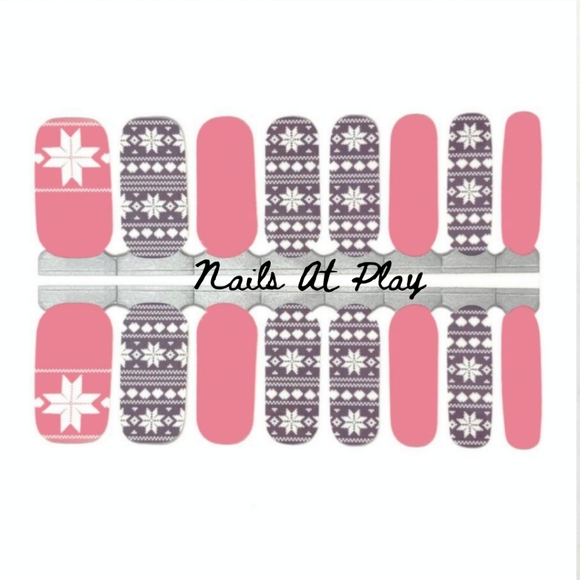 5 for $15 Nail Wraps- Fuzzy Pink Socks - Picture 2 of 3